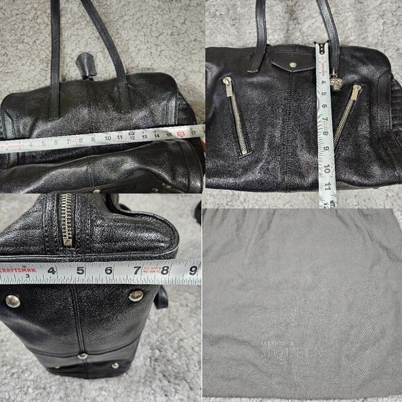 READ Alexander McQueen Leather Skull Padlock Zip Around Biker Bag Black - Picture 14 of 16